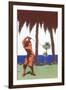 Golfing Amid Palm Trees-null-Framed Art Print