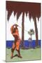 Golfing Amid Palm Trees-null-Mounted Art Print