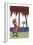 Golfing Amid Palm Trees-null-Framed Art Print