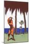 Golfing Amid Palm Trees-null-Mounted Art Print