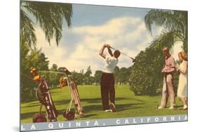 Golfing at La Quinta, California-null-Mounted Art Print