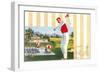 Golfing at Resort, Illustration-null-Framed Art Print