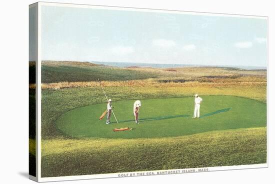 Golfing by the Sea, Nantucket, Massachusetts-null-Stretched Canvas