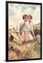 Golfing Couple Looking for Lost Ball-null-Framed Art Print