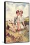 Golfing Couple Looking for Lost Ball-null-Framed Stretched Canvas