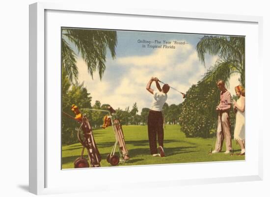 Golfing, Florida-null-Framed Art Print