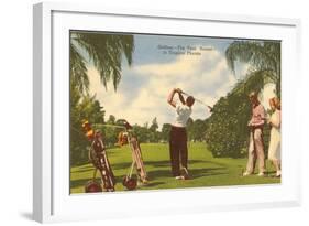 Golfing, Florida-null-Framed Art Print