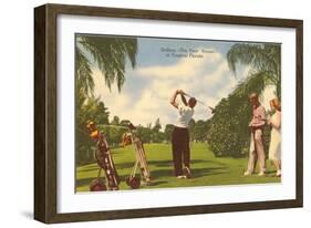 Golfing, Florida-null-Framed Art Print