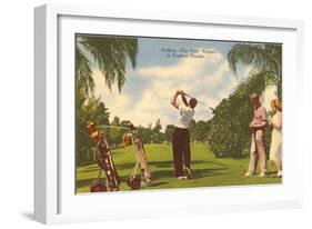 Golfing, Florida-null-Framed Art Print