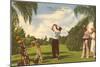 Golfing, Florida-null-Mounted Art Print