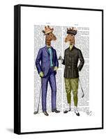 Golfing Giraffes-Fab Funky-Framed Stretched Canvas