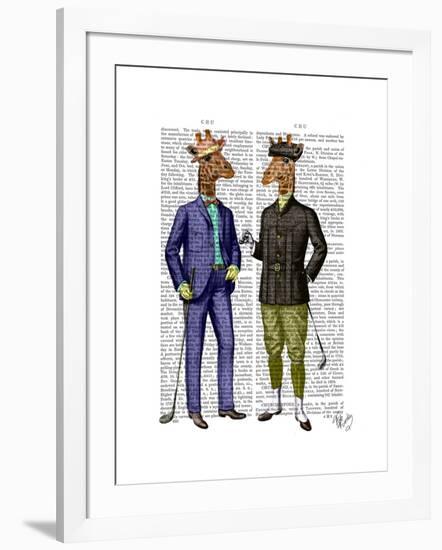 Golfing Giraffes-Fab Funky-Framed Art Print