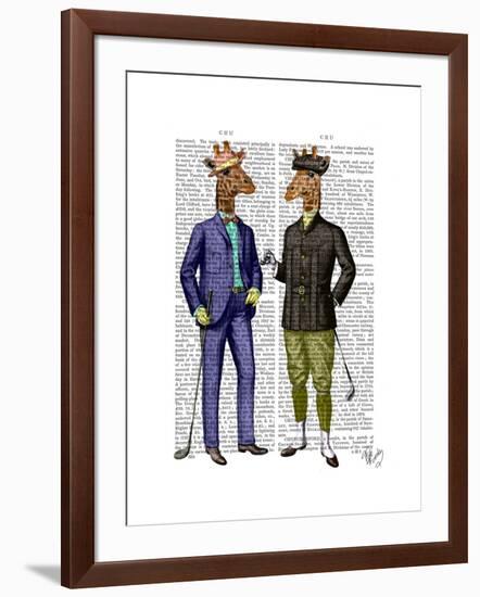 Golfing Giraffes-Fab Funky-Framed Art Print