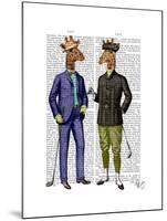 Golfing Giraffes-Fab Funky-Mounted Art Print