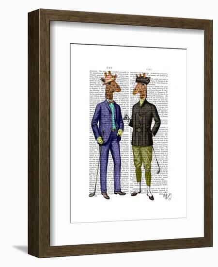 Golfing Giraffes-Fab Funky-Framed Art Print