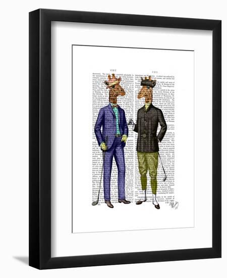 Golfing Giraffes-Fab Funky-Framed Art Print