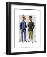 Golfing Giraffes-Fab Funky-Framed Art Print