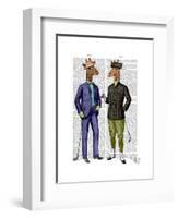 Golfing Giraffes-Fab Funky-Framed Art Print