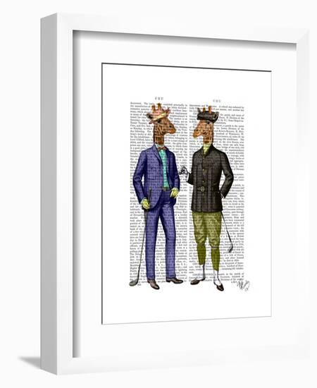 Golfing Giraffes-Fab Funky-Framed Art Print