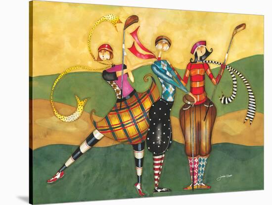 Golfing Girls-Jennifer Garant-Stretched Canvas