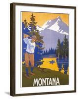 Golfing in Montana-null-Framed Art Print