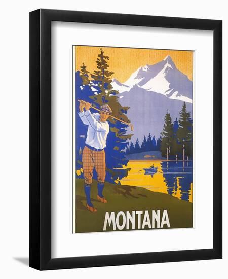 Golfing in Montana-null-Framed Art Print