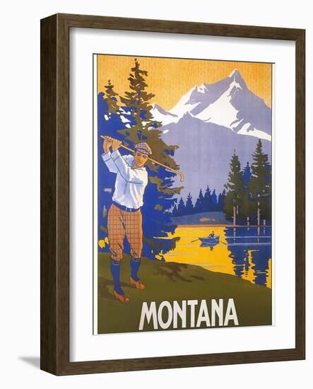 Golfing in Montana-null-Framed Art Print