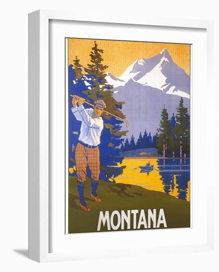 Golfing in Montana-null-Framed Art Print