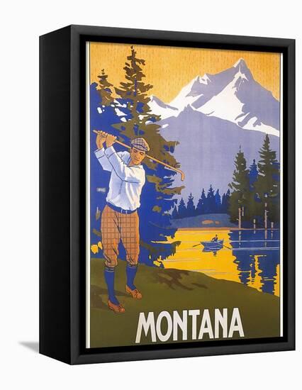 Golfing in Montana-null-Framed Stretched Canvas