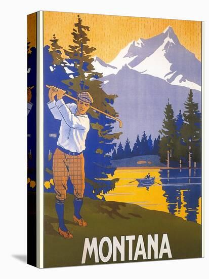 Golfing in Montana-null-Stretched Canvas