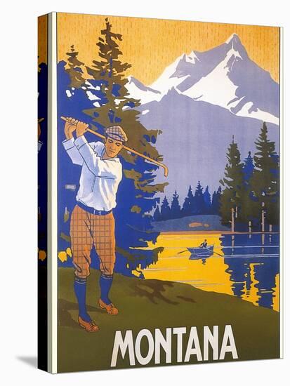 Golfing in Montana-null-Stretched Canvas