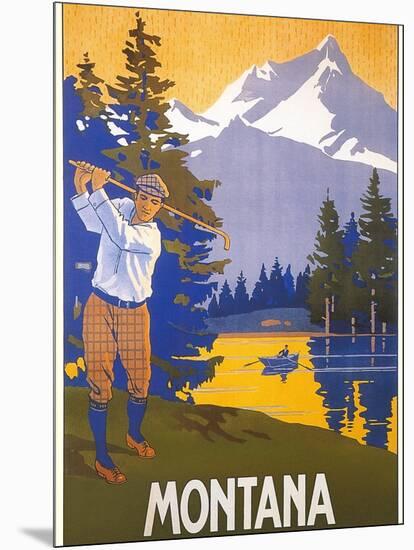 Golfing in Montana-null-Mounted Art Print