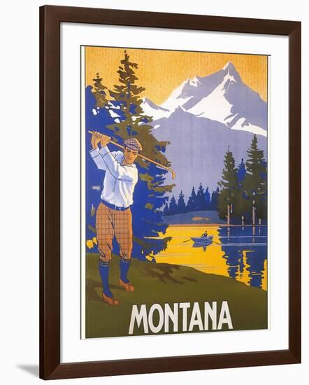 Golfing in Montana-null-Framed Art Print
