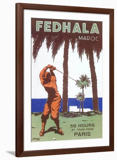 Golfing in Morocco-null-Framed Art Print