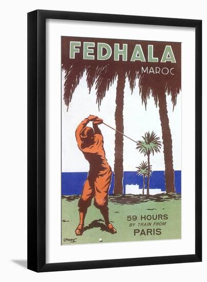 Golfing in Morocco-null-Framed Art Print