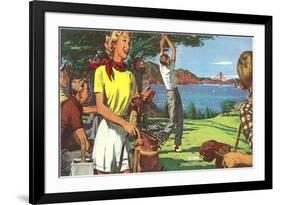 Golfing in San Francisco-null-Framed Art Print