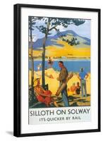 Golfing in Silloth on Solway-null-Framed Art Print