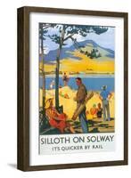 Golfing in Silloth on Solway-null-Framed Art Print