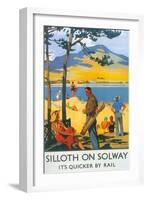 Golfing in Silloth on Solway-null-Framed Art Print