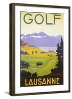 Golfing in Switzerland-null-Framed Art Print