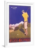 Golfing in the Alps-null-Framed Art Print