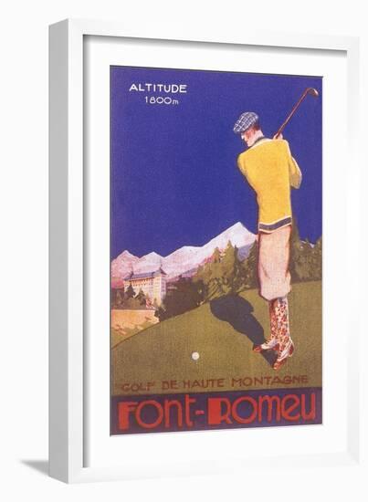 Golfing in the Alps-null-Framed Art Print