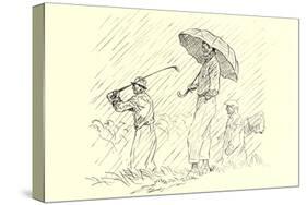 Golfing in the Rain-null-Stretched Canvas