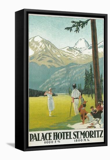 Golfing in the Swiss Alps-null-Framed Stretched Canvas