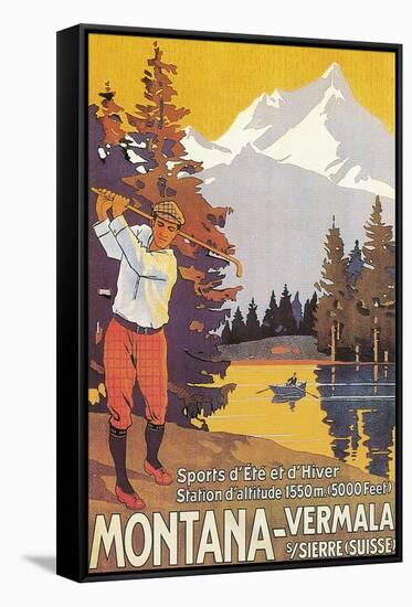 Golfing in the Swiss Alps-null-Framed Stretched Canvas