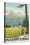 Golfing in the Swiss Alps-Found Image Press-Stretched Canvas