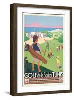 Golfing in Tunisia-null-Framed Art Print