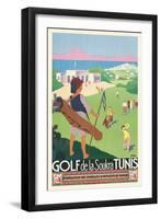 Golfing in Tunisia-null-Framed Art Print