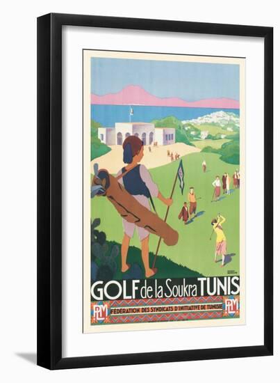 Golfing in Tunisia-null-Framed Art Print