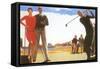 Golfing on the Beach-null-Framed Stretched Canvas